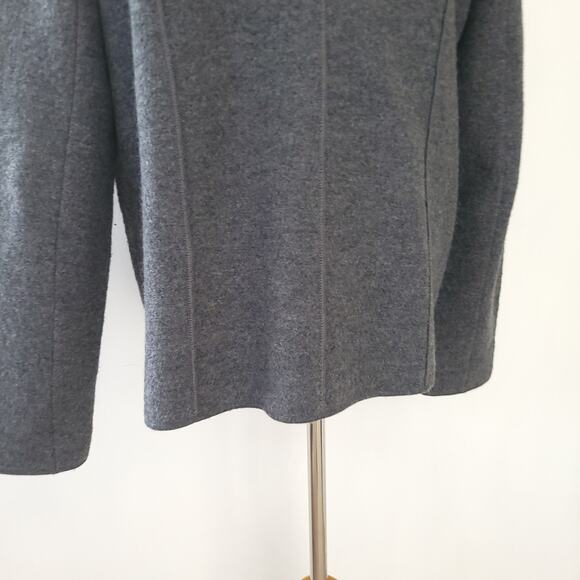 Boden Boiled Wool Open Front Jacket Cardigan Gray Unlined WU020 Women 14 - Picture 7 of 13